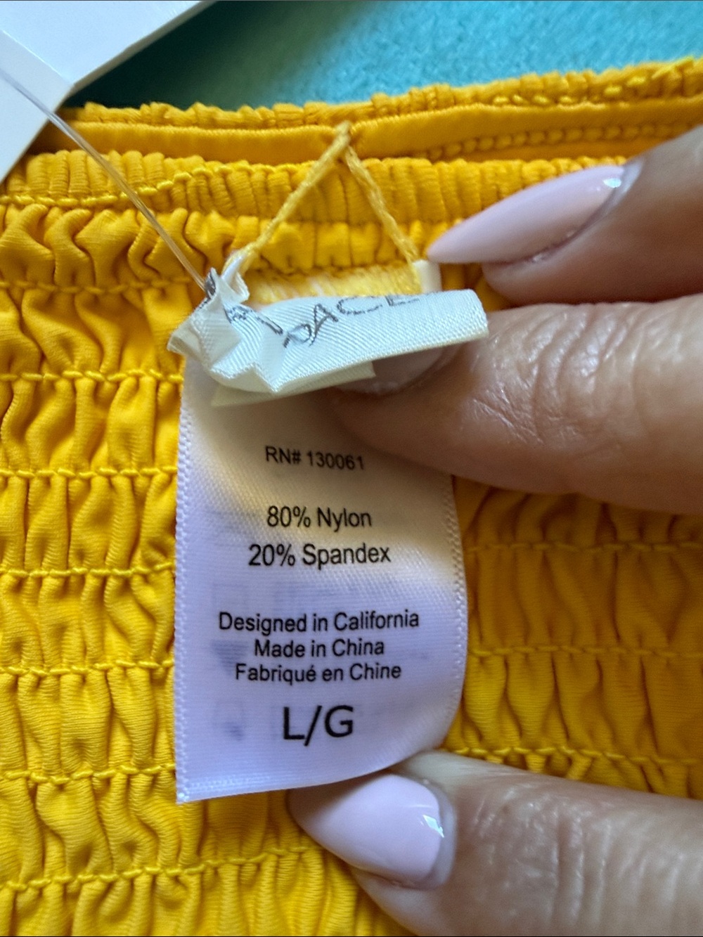 L*Space Golden Yellow Smocked Bikini Bottom NWT - Picture 4 of 5